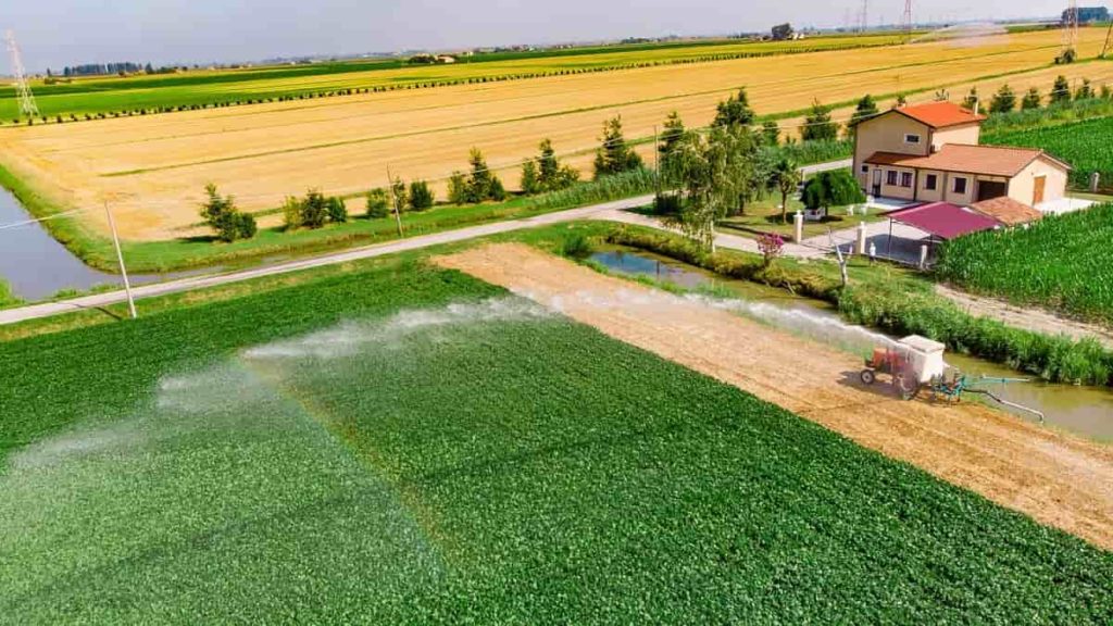 Sustainable farming practices with modern irrigation systems